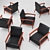 Black Bonded Leather Arm Chair: Mid-Century Style 3D model small image 3