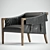 Luxury Leather Strap Armchair 3D model small image 1