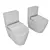 Modern Bathroom Set: Toilet, Wash Basin, Faucet & Sink Cabin 3D model small image 2