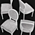 French Style Dining Chair Set 3D model small image 3