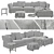 Flexform Newbridge Bangkok Clarke: Deluxe Sofa, Table & Ottoman 3D model small image 3