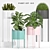Green Oasis Set - Decorative Planters 3D model small image 3