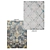 Diamond Blue & Gray Rug: Gatsby Yellow Print 3D model small image 1
