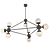 MoonLight 10-Light E27 Pendant with Brown Shade & Black Fixture 3D model small image 1