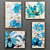 Blue Blooms Set: Modern Floral Paintings 3D model small image 1