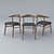 Elegant Walnut Dining Chair 3D model small image 1