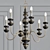 Chic Stockholm Black & Gold Chandelier 3D model small image 1