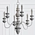 Chic Stockholm Black & Gold Chandelier 3D model small image 2