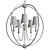 Elegant Steel Sphere Chandelier 3D model small image 3