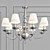 Elegant Nickel Bourbon Chandelier 3D model small image 1