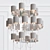 Sleek Lines Glass Chandelier 3D model small image 1