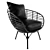 Title: Black Wicker Outdoor Chair- All-Weather Comfort 3D model small image 1