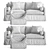 Modern Comfort: Hayes Sofa & Gayle Ottoman 3D model small image 3