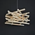 Bois Nid Suspension: Elegant Wood Pendant 3D model small image 1