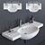 Galassia M2 Wall-Mounted Ceramic Washbasin 3D model small image 1