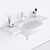 Galassia M2 Wall-Mounted Ceramic Washbasin 3D model small image 3