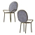 Gold Velvet Dining Armchair and Chair Set 3D model small image 2