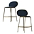 Elegant Velvet and Stainless Steel Stay Bar Stool 3D model small image 3