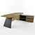 Elegant 8FT Veneer Office Table 3D model small image 1