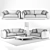 Italian Luxury: CTS Salotti Open Sofas 3D model small image 3