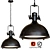 Elegant Black Pendant Lamp 3D model small image 1