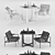 Sleek Chrome Leather Lounge Chairs 3D model small image 3