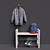 IKEA Hemnes Shoe Bench with Shelf - Bundle includes Sneakers, Backpack, and Down Jacket 3D model small image 1