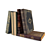Vintage Leather Bound Book Collection 3D model small image 1