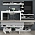 Modern TV Stand Set with Workspace 3D model small image 1