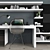 Modern TV Stand Set with Workspace 3D model small image 2