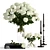 Elegant White Rose Vase Decor 3D model small image 1