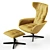 Walter Knoll Onsa Chair and Pouf Set 3D model small image 1