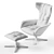 Walter Knoll Onsa Chair and Pouf Set 3D model small image 3