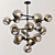 Sleek Black Glass Chandelier 3D model small image 1