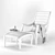 Elegant Courbette Lounge Chair & Ottoman 3D model small image 3