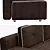 Brazilian Chic Velvet Brown Sofa 3D model small image 2