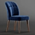 Luxe Blue Velvet Dining Chairs 3D model small image 1