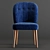 Luxe Blue Velvet Dining Chairs 3D model small image 2