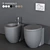 Modern Italian Ceramic Bathroom Set 3D model small image 1