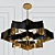 Elegant Midnight Blossom Chandelier 3D model small image 1