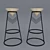 Geometric Leg Bar Stool 3D model small image 1