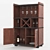 Rustic Wine Cabinet Buffet - Furniture of America 3D model small image 2