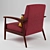 Modern Pimento Armchair - Retro Mid-Century Style 3D model small image 2