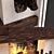 Rustic Corner Fireplace Set 3D model small image 2