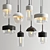 Elegant Amber Pendant Lights 3D model small image 1