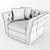 Luxury Berry Capitonne Armchair: Visionnaire Elegance 3D model small image 3