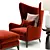 Monroe Red Armchair: High-Detail 3D Set 3D model small image 3