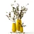 Echasse Vases with Cherry Blossoms 3D model small image 3