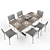 Modern Dining Table Set with Chairs 3D model small image 1