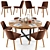 Elegant Chip Dining Set 3D model small image 1